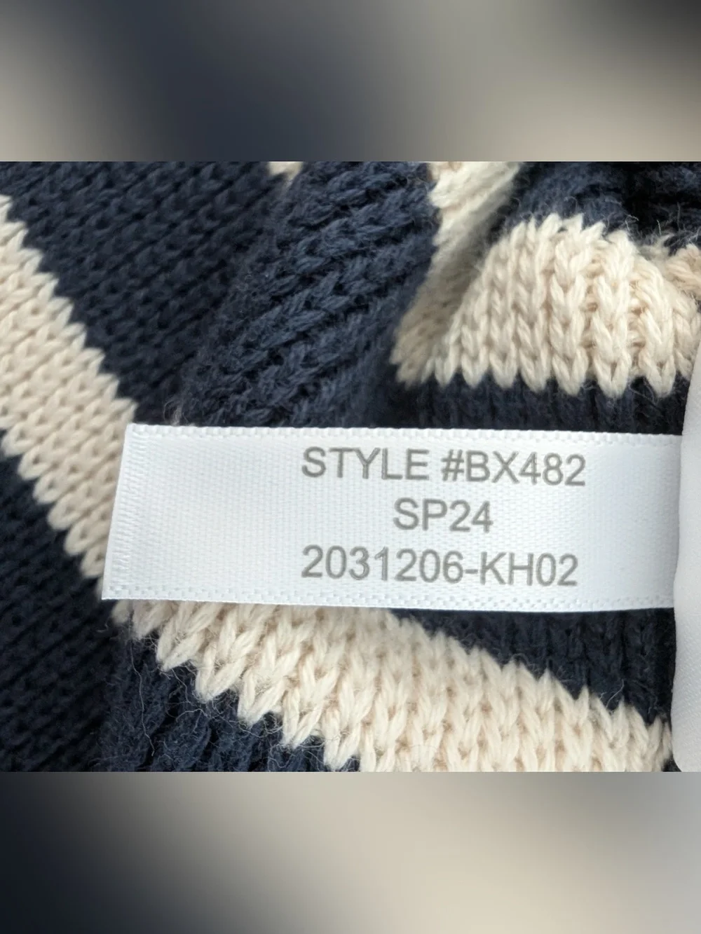 J.Crew Emilie Sweater Lady Jacket in Stripe Navy Ecru Size Small